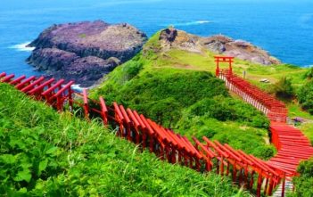 Motonosumi Inari Shrine – Torii (Shrine gate) is seemingly extending into the sea.